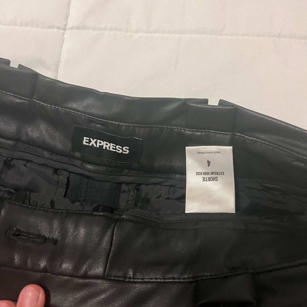 High Wasted Leather Shorts